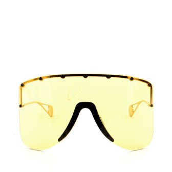 Gucci Oversized Mask Shield Sunglasses Metal