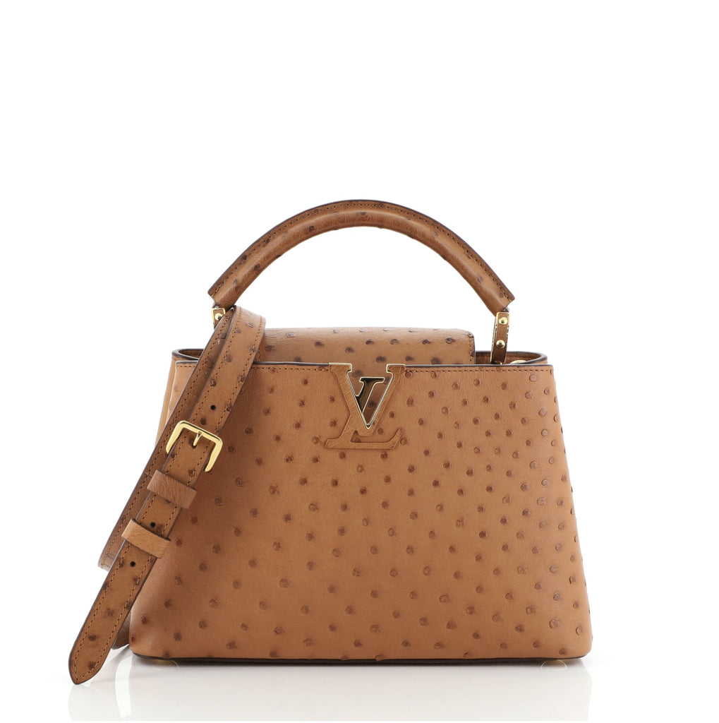 Louis Vuitton Yellow Ostrich Leather Capucines Bb Bag