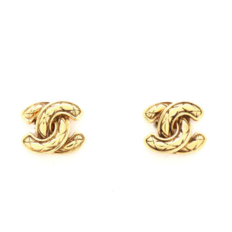 Chanel CC Clip-On Quilted Metal
