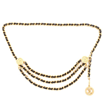 Chanel Vintage Multi-Chain Medallion Belt Metal and Leather