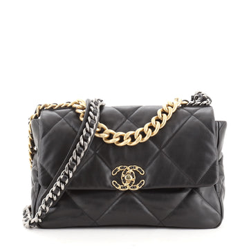 Chanel 19 Flap Bag Quilted Goatskin Large