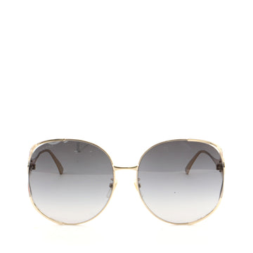 Gucci Interlocking G Stripe Oversized Sunglasses Metal