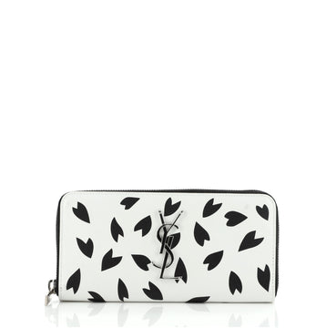 Saint Laurent Classic Monogram Zip Around Wallet Printed Leather