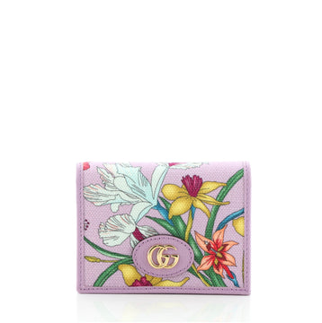 Gucci GG Marmont Card Case Flora Canvas