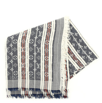 Louis Vuitton Monogram Mattress Stripes Shawl Silk and Wool