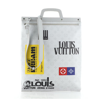 Louis Vuitton Chalk Flat Tote Bag Limited Edition Logo Story Monogram Canvas