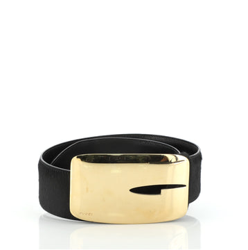 Gucci Abstract G Buckle Belt Pony Hair Wide