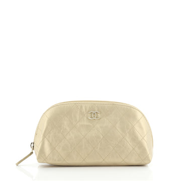 Chanel CC Cosmetic Pouch Quilted Lambskin Small