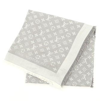 Louis Vuitton Monogram Denim Shawl Silk with Wool