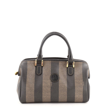Fendi Vintage Pequin Convertible Boston Bag Coated Canvas Small