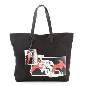 Prada Comic Shopping Tote Printed Tessuto Medium