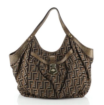 Fendi Chef Pocket Tote Zucca Canvas Large