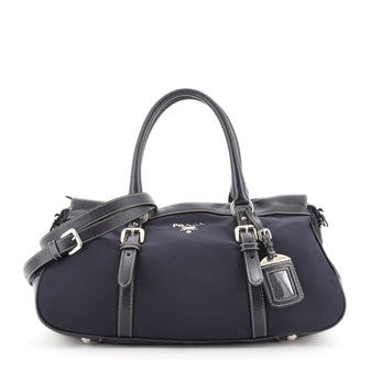 Prada Convertible Belted Satchel Tessuto with Leather Large
