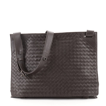 Bottega Veneta Square Panelled Messenger Bag Intrecciato Nappa Large