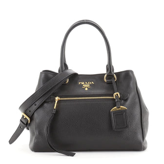 Prada Front Pocket Convertible Tote Vitello Daino Small