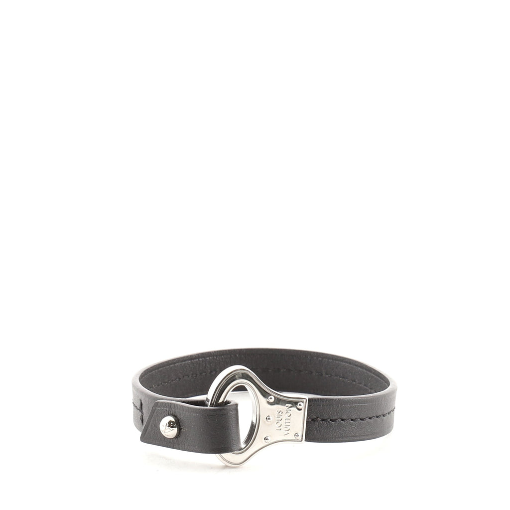 Louis Vuitton Archive Bracelet Brass and Leather Black 87670131