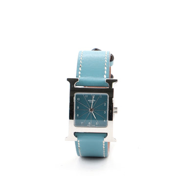 Hermes Heure H Quartz Watch Stainless Steel and Leather 21