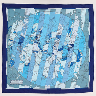 Hermes Le Monde Est Vaste Scarf Printed Silk 90