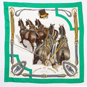 Hermes Attelage En Arbalete Scarf Printed Silk 90