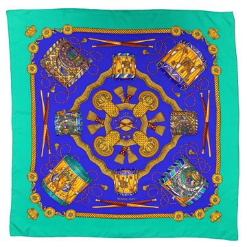 Hermes Les Tambours Scarf Printed Silk 90