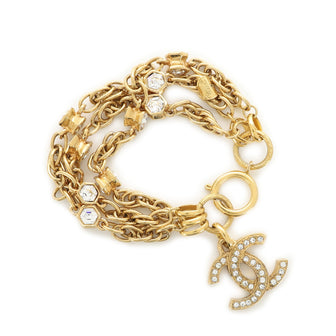 CC Charm Multi-Chain Bracelet Metal with Crystal