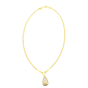 Chanel Vintage CC Drop Pendant Necklace Gold-Plated Brass