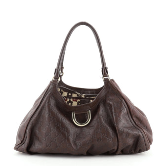 Gucci D Ring Hobo Guccissima Leather Large