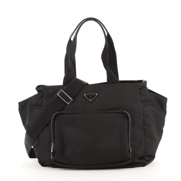 Prada Convertible Front Pocket Shopping Tote Tessuto Large