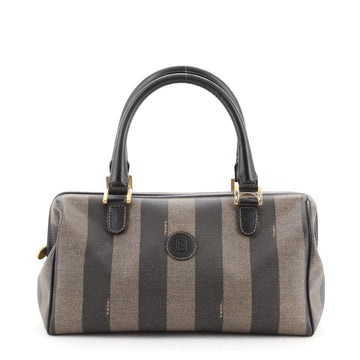 Fendi Vintage Pequin Convertible Boston Bag Coated Canvas Medium