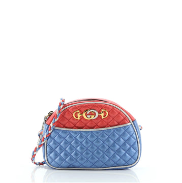 Gucci Trapuntata Camera Shoulder Bag Quilted Laminated Leather Mini