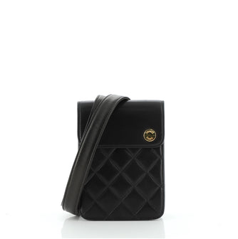 Chanel Vintage Button Waist Bag Quilted Lambskin