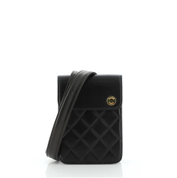 Chanel Vintage Button Waist Bag Quilted Lambskin