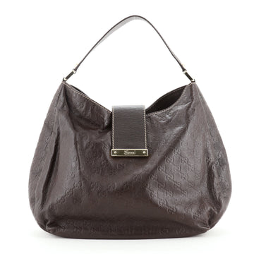 Gucci New Ladies Web Hobo Guccissima Leather Medium