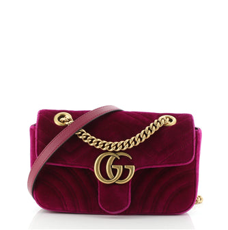 Gucci GG Marmont Flap Bag Matelasse Velvet Small