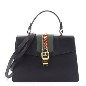 Gucci Sylvie Top Handle Bag Leather Medium