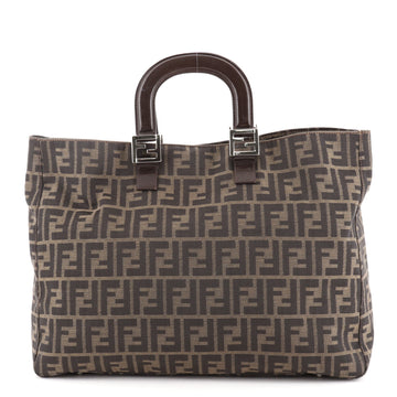 Fendi Vintage FF Handle Tote Zucca Canvas Large