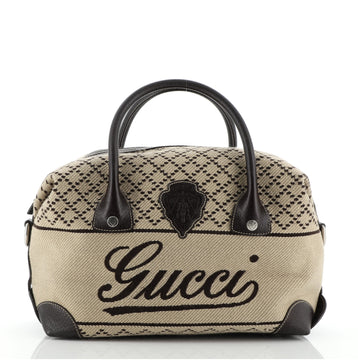 Gucci Blazon Boston Bag Diamante Canvas Large