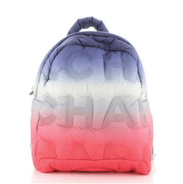 Chanel Doudoune Backpack Embossed Nylon Medium