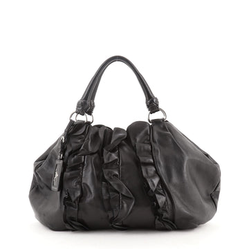 Prada Ruffle Shoulder Bag Nappa Leather Medium