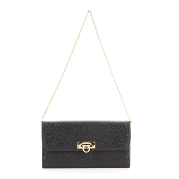 Salvatore Ferragamo Gancio Lock Wallet on Chain Leather