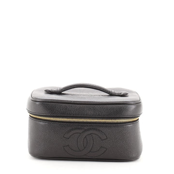 Chanel Vintage Timeless Cosmetic Case Caviar Medium
