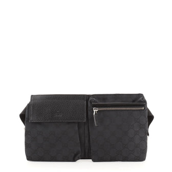 Gucci Vintage Double Belt Bag GG Canvas