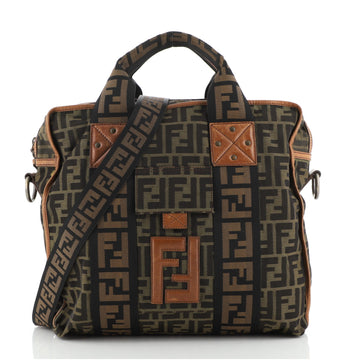 Fendi Vintage FF Convertible Zip Tote Zucca Canvas Medium