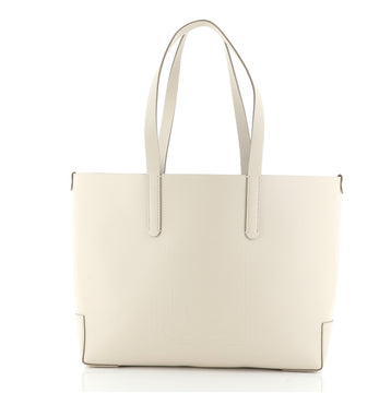 Burberry Motif Tote Embossed Leather Medium