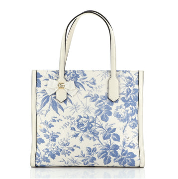 Gucci GG Ribbon Tote Coated Printed Canvas Medium