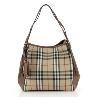 Burberry Canterbury Tote Horseferry Check Canvas and Leather Small
