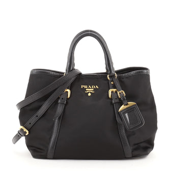 Prada Convertible Belted Satchel Tessuto and Leather Small