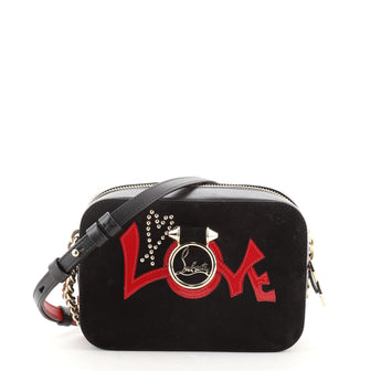 Christian Louboutin Rubylou Love Crossbody Bag Suede and Leather Mini