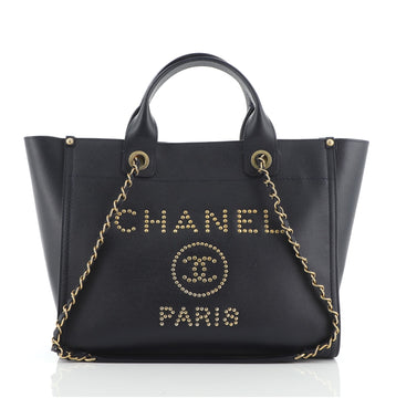 Chanel Deauville Tote Studded Caviar Small