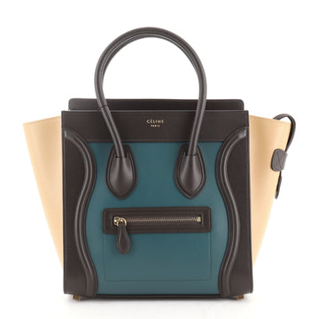 Celine Tricolor Luggage Bag Leather Micro